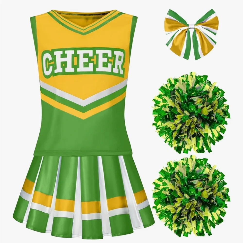 Spooktacular Creations Girl Cheerleader Costume Cute Cheer Uniform Outfit Size M